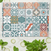 marokkanische Fliesen - blau und braun Geschirrtuch (Gefaltet)