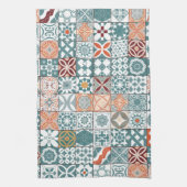 marokkanische Fliesen - blau und braun Geschirrtuch (Vertikal)