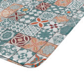 marokkanische Fliesen - blau und braun Schneidebrett (Ecke)