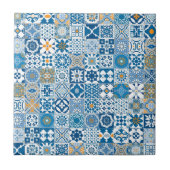 marokkanische Fliesen - blau und orange (Vorderseite)