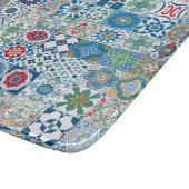 marokkanische Fliesen - blau und rot Schneidebrett (Ecke)