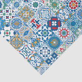 marokkanische Fliesen - blau und rot Seidenpapier (Ausschnitt)