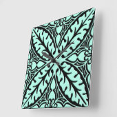 marokkanische Fliesen - blau und schwarz Quadratische Wanduhr (Winkel)