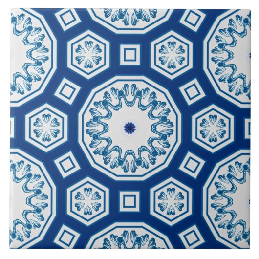 marokkanische Fliesen, blaue Fliesen, Multimedia-D Fliese (Vorderseite)