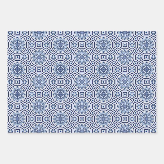 marokkanische Fliesen, blaue Fliesen, Multimedia-D Geschenkpapier Set (Vorderseite 3)