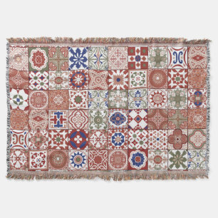 marokkanische Fliesen - bordeauxrot und blau Decke