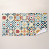 marokkanische Fliesen, buntes, nahtloses Muster. Badehandtuch (Badehandtuch)