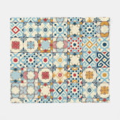 marokkanische Fliesen, buntes, nahtloses Muster. Fleecedecke (Vorderseite (Horizontal))