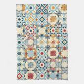 marokkanische Fliesen, buntes, nahtloses Muster. Geschirrtuch (Vertikal)