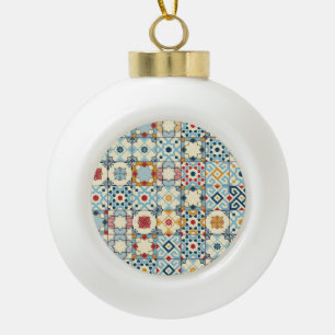 marokkanische Fliesen, buntes, nahtloses Muster. Keramik Kugel-Ornament