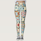 marokkanische Fliesen, buntes, nahtloses Muster. Leggings (Vorderseite)