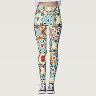 marokkanische Fliesen, buntes, nahtloses Muster. Leggings