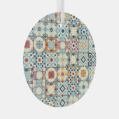 marokkanische Fliesen, buntes, nahtloses Muster. Ornament Aus Glas (Vorderseite Rechts)