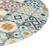 marokkanische Fliesen, buntes, nahtloses Muster. Schneidebrett (Ecke)