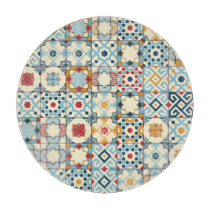 marokkanische Fliesen, buntes, nahtloses Muster. Schneidebrett