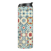 marokkanische Fliesen, buntes, nahtloses Muster. Thermosbecher (Nach links gedreht)