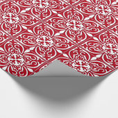 marokkanische Fliesen - dunkelrot und weiß Geschenkpapier (Ecke)