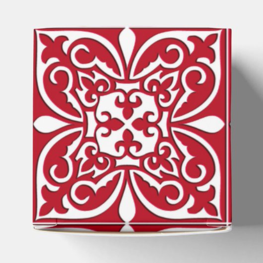 marokkanische Fliesen - dunkelrot und weiß Geschenkschachtel (Oben)
