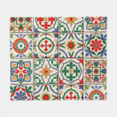 marokkanische Fliesen: farbenfrohes, nahtloses Mus Fleecedecke (Vorderseite (Horizontal))