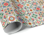 marokkanische Fliesen: farbenfrohes, nahtloses Mus Geschenkpapier (Rolleneckpunkt)