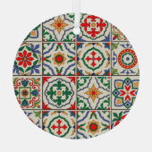 marokkanische Fliesen: farbenfrohes, nahtloses Mus Ornament Aus Glas (Rückseite)