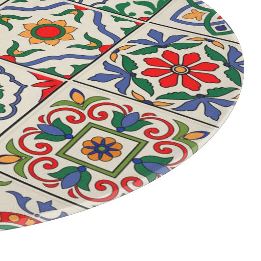 marokkanische Fliesen: farbenfrohes, nahtloses Mus Schneidebrett (Ecke)