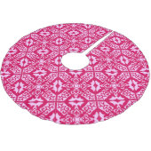 Marokkanische Fliesen - Fuchsien und hellrosa Polyester Weihnachtsbaumdecke (Schrägansicht)