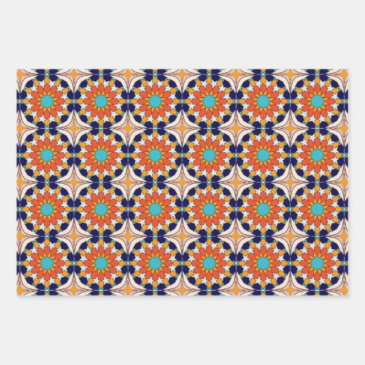 marokkanische Fliesen Geschenkpapier Set (Vorderseite)