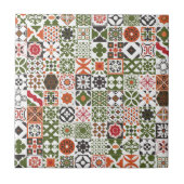 Marokkanische Fliesen - grün, schwarz, rot (Vorderseite)