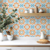 marokkanische Fliesen in blau-orangefarbenem Wasse