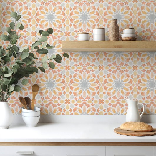 marokkanische Fliesen in orangefarbenem Wasser