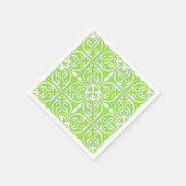 Marokkanische Fliesen - Kalkgrün und Weiß Serviette (Ecke)