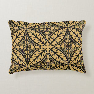 Marokkanische Fliesen - Kameltan und -SCHWARZES Zierkissen