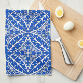 Marokkanische Fliesen - Kobaltblau und -WEISS Handtuch (Viertel Falte)