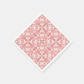 marokkanische Fliesen - Korallenrosa und Weiß Serviette (Ecke)