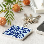 marokkanische Fliesen - Marine und hellblau Schlüsselanhänger (Seite)