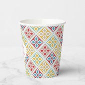 marokkanische Fliesen Muster farbenfroh Pappbecher (Links)