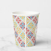 marokkanische Fliesen Muster farbenfroh Pappbecher (Rechts)