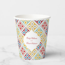 marokkanische Fliesen Muster farbenfroh Pappbecher