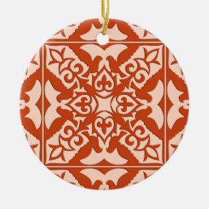 marokkanische Fliesen - orange und pfirsichfarben Keramikornament