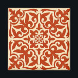 marokkanische Fliesen - orange und pfirsichfarben Magnet<br><div class="desc">Marokkanisches inspiriertes Fliesenmuster mit polierter Keramik-Optik - Korallenorange mit hellpfirsichfarbenem Hintergrund</div>