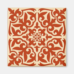 marokkanische Fliesen - orange und pfirsichfarben Magnet
