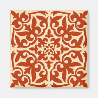 marokkanische Fliesen - orange und pfirsichfarben Magnet