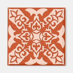 marokkanische Fliesen - orange und pfirsichfarben Magnet