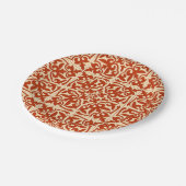 marokkanische Fliesen - orange und pfirsichfarben Pappteller (Schrägansicht)