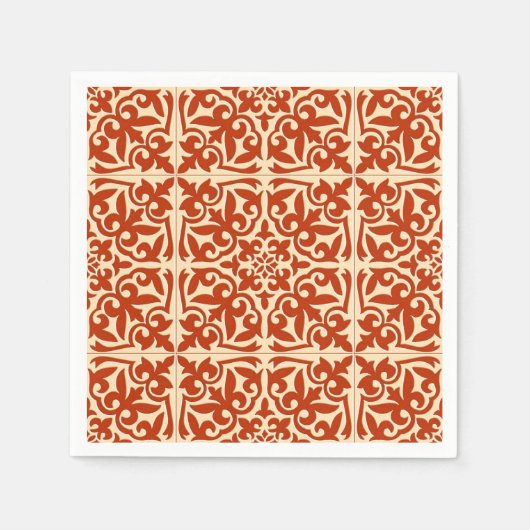 marokkanische Fliesen - orange und pfirsichfarben Serviette (Vorderseite)