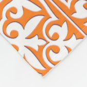 marokkanische Fliesen - orange und weiß Fleecedecke (Ecke)