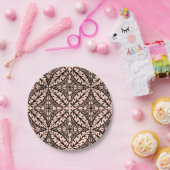 marokkanische Fliesen - rosa und schwarz Pappteller (Party)