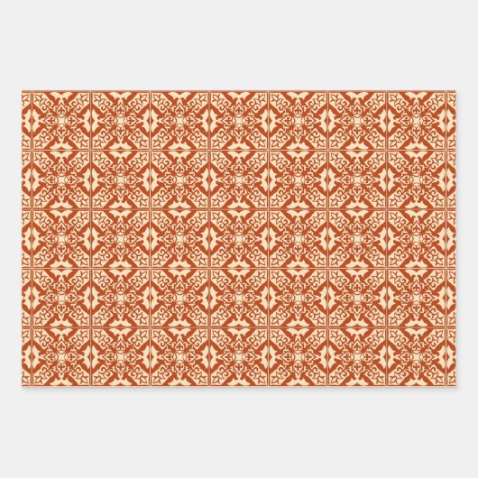 marokkanische Fliesen, Schwarz/Weiß, Orange, Jade Geschenkpapier Set (Vorderseite 2)