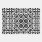 marokkanische Fliesen, Schwarz/Weiß, Orange, Jade  Geschenkpapier Set (Vorderseite)